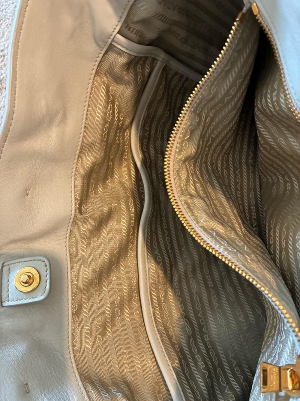 Prada Cream Leather Tote - Picture 5 of 11